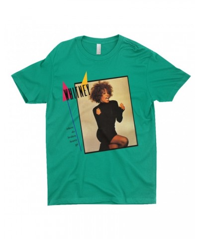 Whitney Houston T-Shirt | Where Do Broken Hearts Go Album Cover Design Shirt $7.66 Shirts