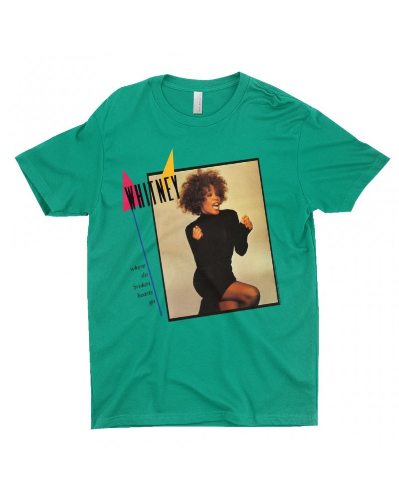 Whitney Houston T-Shirt | Where Do Broken Hearts Go Album Cover Design Shirt $7.66 Shirts