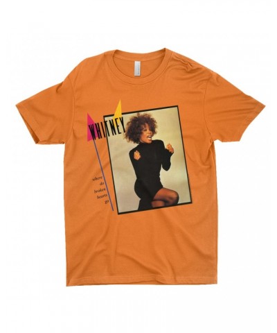 Whitney Houston T-Shirt | Where Do Broken Hearts Go Album Cover Design Shirt $7.66 Shirts