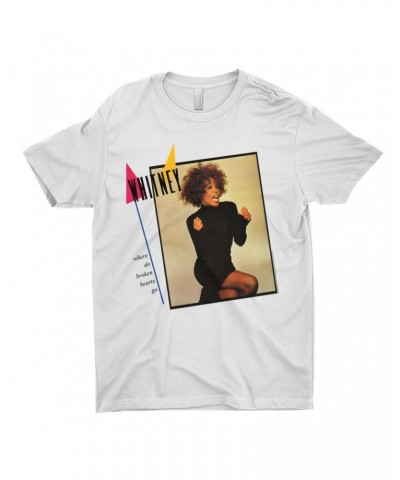 Whitney Houston T-Shirt | Where Do Broken Hearts Go Album Cover Design Shirt $7.66 Shirts