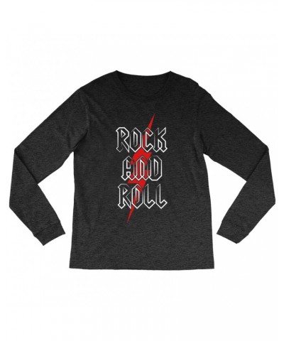 Music Life Heather Long Sleeve Shirt | Rock n' Roll Bolt Shirt $19.08 Shirts