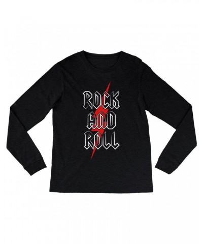 Music Life Heather Long Sleeve Shirt | Rock n' Roll Bolt Shirt $19.08 Shirts