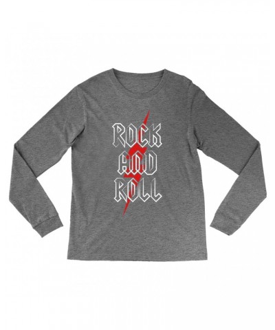 Music Life Heather Long Sleeve Shirt | Rock n' Roll Bolt Shirt $19.08 Shirts