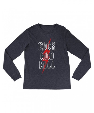 Music Life Heather Long Sleeve Shirt | Rock n' Roll Bolt Shirt $19.08 Shirts