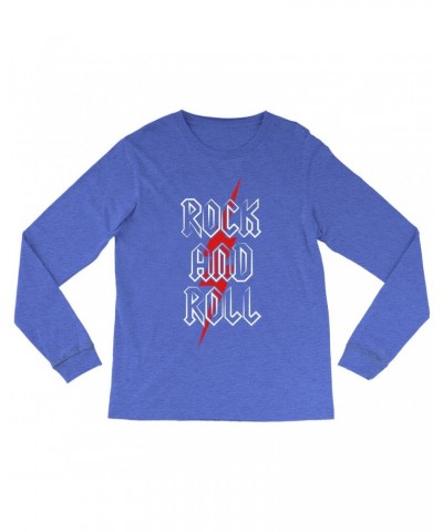 Music Life Heather Long Sleeve Shirt | Rock n' Roll Bolt Shirt $19.08 Shirts