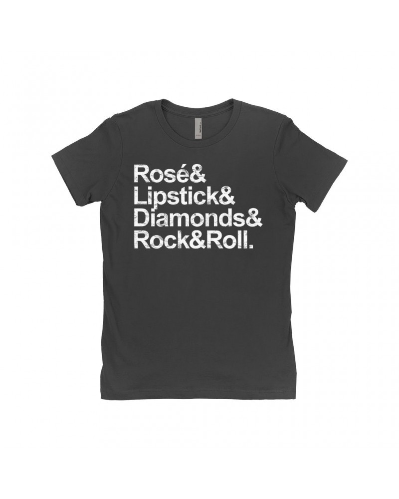 Music Life Ladies' Boyfriend T-Shirt | Rosé & Rock n' Roll Shirt $7.02 Shirts