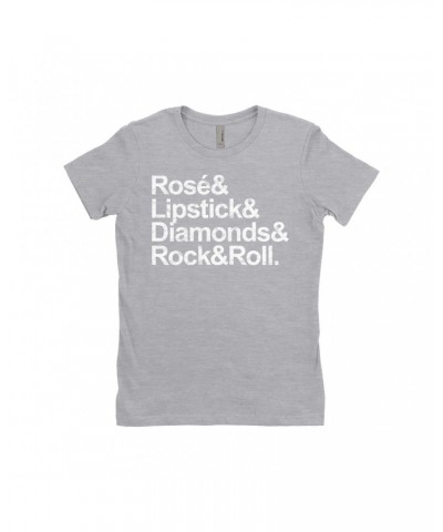 Music Life Ladies' Boyfriend T-Shirt | Rosé & Rock n' Roll Shirt $7.02 Shirts