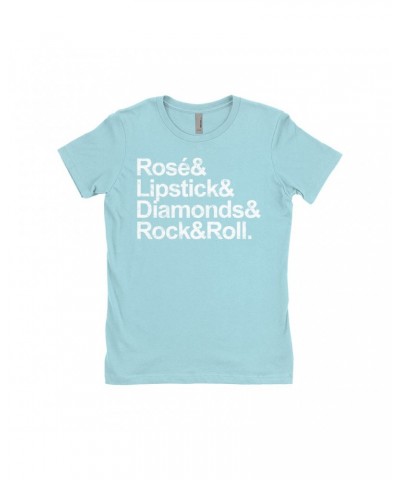 Music Life Ladies' Boyfriend T-Shirt | Rosé & Rock n' Roll Shirt $7.02 Shirts