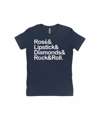 Music Life Ladies' Boyfriend T-Shirt | Rosé & Rock n' Roll Shirt $7.02 Shirts